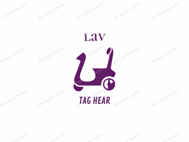 The logo image features a minimalist, vector-style illustration of a scooter in solid purple. The scooter is shown in profile view, facing left, with a smooth, rounded design. The body of the scooter is a continuous, uninterrupted shape, devoid of