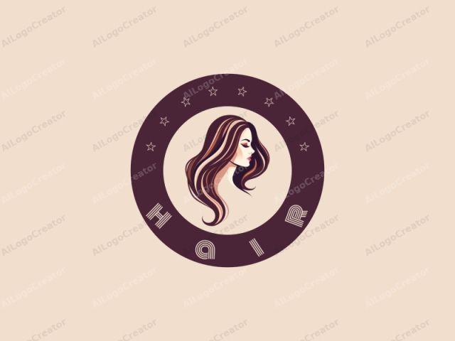 This digital artwork is a stylized portrait of a woman's head and shoulders, set against a solid, light beige background. The artwork utilizes clean, geometric lines and bold, vibrant colors in a semi-abstract, modern art style. The woman