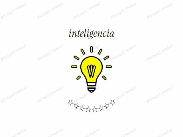 Este es un dibujo digital simple de una bombilla, representado en un estilo minimalista. La bombilla se muestra en un amarillo brillante, el color típicamente asociado con la innovación y las ideas. La forma de la bombilla es suave y redonda, con el filamento