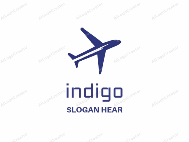 The logo image is a minimalist, digital drawing of a blue airplane depicted in a silhouette style. The aircraft is portrayed with a clean, geometric design, devoid of intricate details, focusing solely on its basic shape and orientation. It is set against a