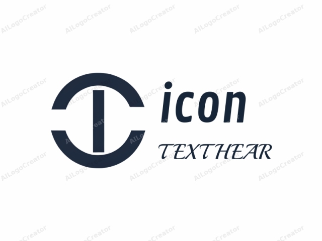 a stylized circle. This logo consists of a minimalist design featuring a central circle divided into quadrants by two intersecting lines, one horizontal and one vertical, forming a "+" shape. The entire circle and lines are rendered in solid navy blue on