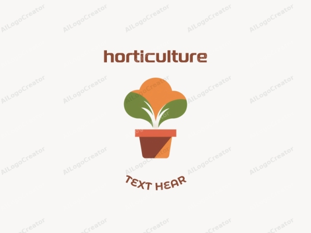 featuring a simple and modern design. The logo is composed of a stylized plant pot set against a plain white background. The plant pot is represented in a minimalist, flat design with smooth, geometric lines, primarily in an earthy orange hue.