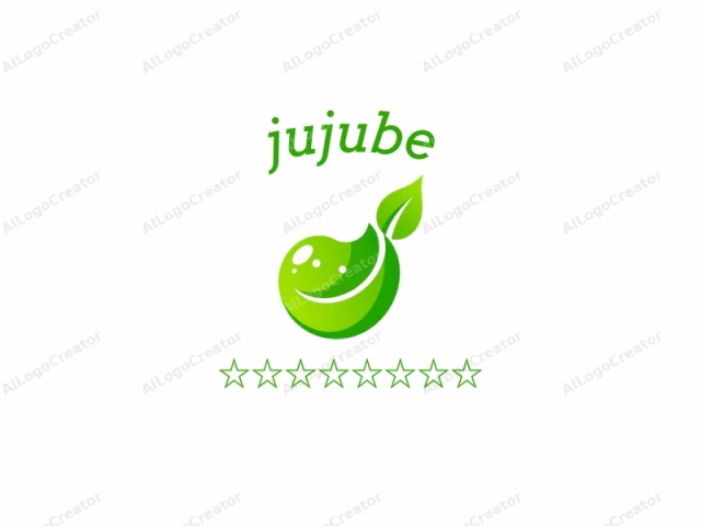This is a clean, modern logo with a simple, stylized design. The logo features a smooth, curved, organic shape resembling a droplet or a teardrop. This droplet is predominantly light green, with shades transitioning smoothly from bright
