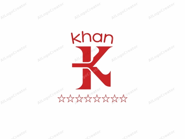 This is a minimalist, abstract logo featuring a bold, stylized letter "K" with an elegant, modern design. The letter "K" is rendered in a striking, vibrant red color on a clean white background. The design of the "