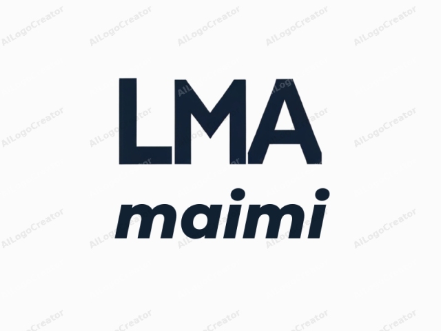 Dieses Bild zeigt ein sauberes, minimalistisches Design, das das Akronym "LMA" in fetten Großbuchstaben prominent darstellt. Die Buchstaben sind in einer modernen serifenlosen Schriftart gehalten, gleichmäßig groß und gleichmäßig beabstandet, was dem Text ein zusammenhängendes und ausgewogenes Aussehen verleiht.