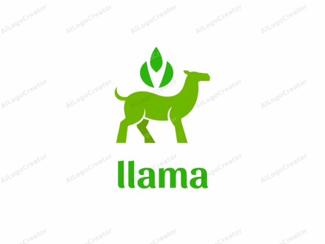 presenta un diseño estilizado y simplista. El logo está compuesto por una única forma abstracta en forma de camello, representada en un vibrante tono verde. El perfil del camello es elegante y minimalista, con líneas limpias y sin detalles discernibles