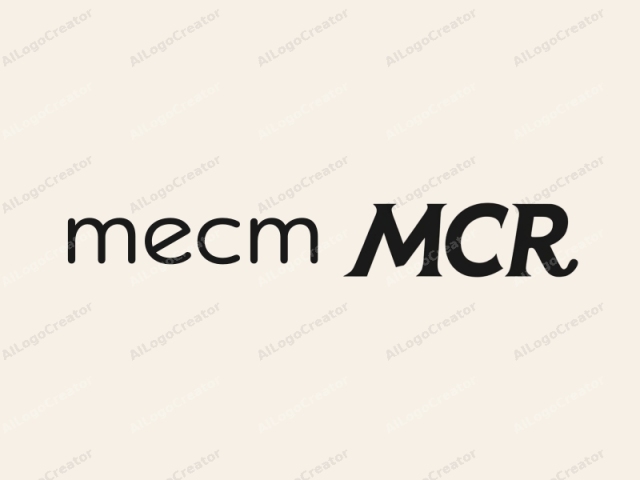 Esta imagen es un logotipo minimalista que presenta el texto "MCR" en una fuente sans-serif en negrita. El logotipo está renderizado en letras mayúsculas y se coloca sobre un fondo liso de color blanco roto. El texto es completamente negro, con un estilo consistente,