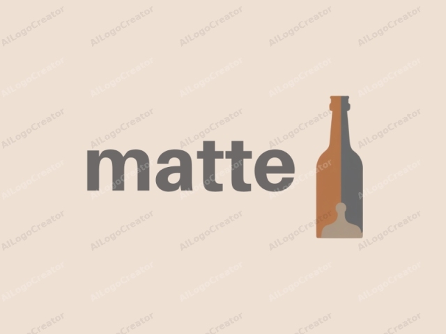 La imagen es un dibujo minimalista basado en vectores que representa la silueta de una botella de vino sobre un fondo beige claro. La botella está centrada y renderizada en un esquema de color monocromático. La parte delantera y trasera de la botella están sombreadas en tonos apagados