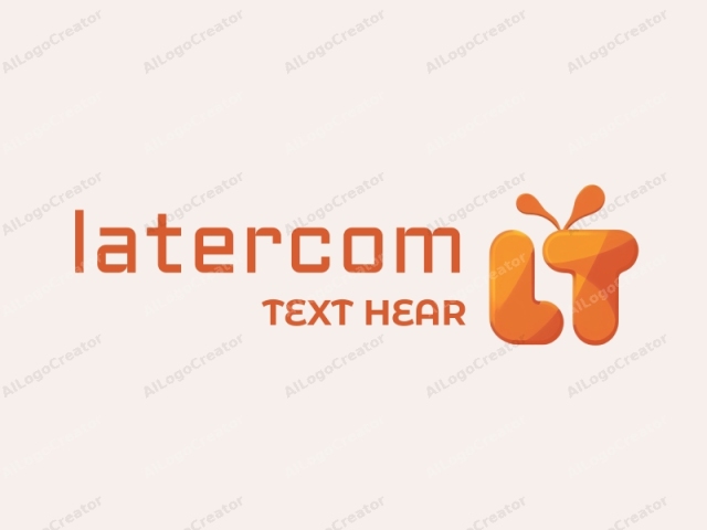 This logo is a stylized, abstract depiction of the letter "L" and "T," with the "L" on the left and the "T" on the right. The design is characterized by a vibrant, bold orange hue, giving