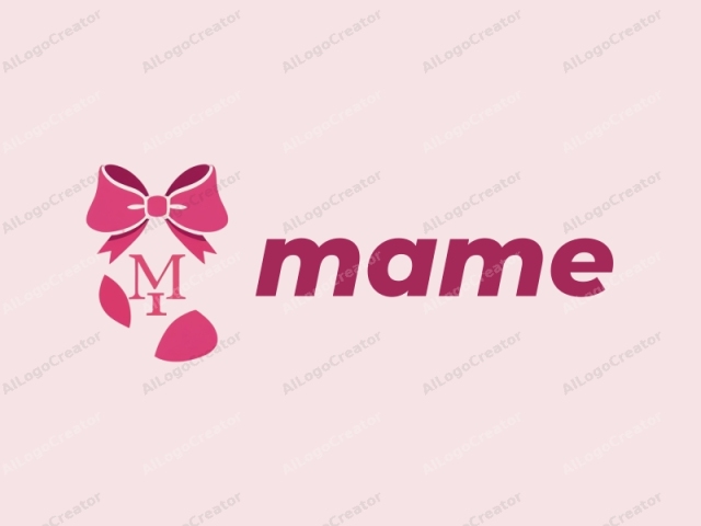 The logo is simple yet elegant, featuring a minimalist design. It consists of a large, stylized pink ribbon tied in a bow at the top, with smooth curves and sharp edges that convey a sense of sophistication. The ribbon's colors and texture