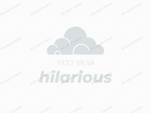 Esta es una ilustración de logotipo minimalista que presenta dos grandes formas de nubes suaves y redondeadas, dibujadas en un estilo simple y limpio utilizando tonos gris claro sobre un fondo blanco intenso. Las nubes están centradas y alineadas horizontalmente, con la nube más grande posicionada a la izquierda.