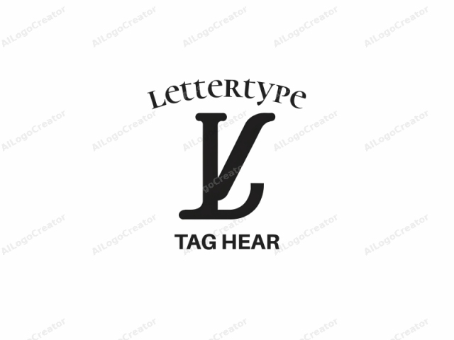 This is a minimalist logo design for a fashion brand, featuring a bold, uppercase letter "L" with a distinctively curved bottom loop. The "L" is rendered in a solid black color on a plain white background, providing high contrast and