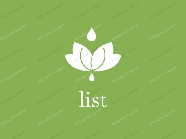 This image is a digital logo in a minimalist style. The logo features a simplified, abstract design with a light green background. The central motif consists of three white, symmetrical leaf shapes arranged in a triangular formation, each with a subtle curve and