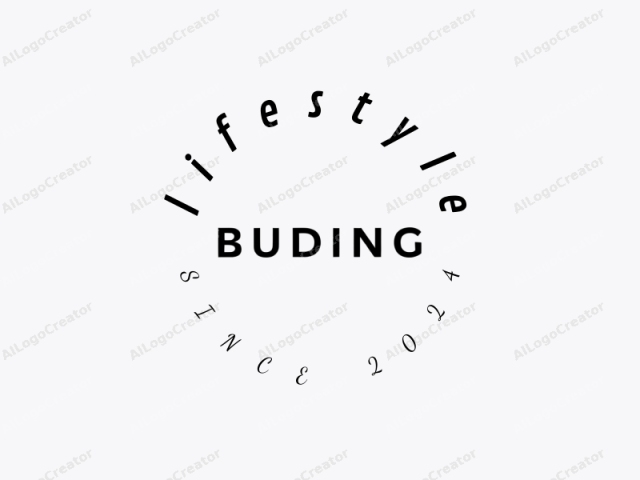 The logo features a minimalist design. The background is a pure white, devoid of any additional textures or objects, providing a stark and clean canvas for the logo's elements. Central to the image is the word "BUDING" in uppercase,