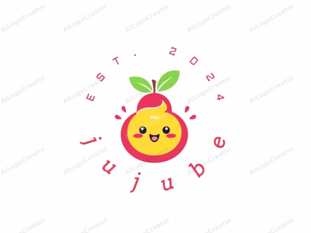 This is a stylized, cartoon-like logo featuring a cheerful, round face with a yellow background and a red outline. The face has large, round black eyes with white pupils and tiny black eyebrows, giving it an endearing, innocent expression.