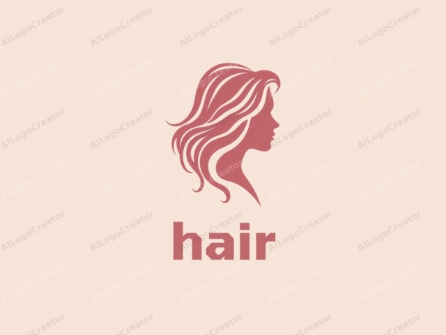 a stylized female profile. The logo features a minimalist, silhouette-like design of a woman's head and upper torso, executed in a bold, solid color against a plain, beige background. The color used is a rich, deep red-pink