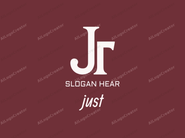 The image is a digital graphic featuring a large, capital letter "J" prominently centered against a rich, dark red background. The letter "J" is rendered in a clean, sans-serif font, with its base extending slightly below the horizontal line