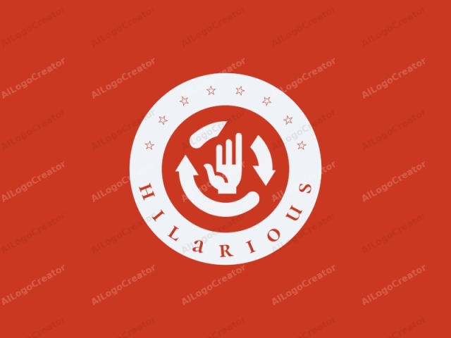 Este es un logo simple y minimalista sobre un fondo rojo sólido. El logo presenta un gesto de mano estilizado en blanco, centrado en la imagen. La mano se muestra en un puño cerrado, con el pulgar hacia arriba. Este gesto