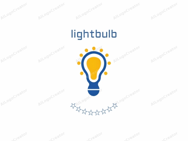 This is a simple, minimalist, and stylized digital graphic logo. The primary subject is a light bulb, symbolizing ideas, innovation, and inspiration. The light bulb is centered on a white background, making its vibrant colors stand out. The