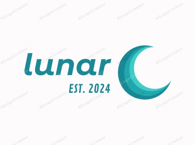 Das Logo zeigt eine schlanke, moderne und stilisierte Darstellung eines Halbmonds. Der Mond ist in einem Verlauf von Türkis-Blau zu Weiß dargestellt, was ihm einen dreidimensionalen, gebogenen Effekt verleiht. Die rechte Seite des Halbmonds ist dunkler.