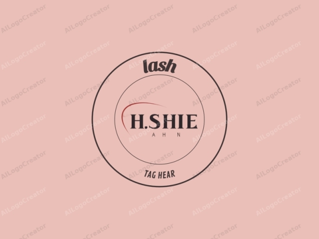 The logo is a minimalistic, digitally created design with a pastel pink background. It features the name "HSHIE Fashion" written in bold, black, serif font. The first three letters, "HSH," are separated into three