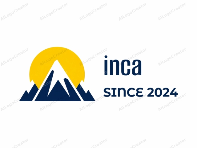 This image is a stylized logo featuring a simplified mountain range against a white background. The mountain range consists of three distinct, triangular peaks in deep navy blue, each tapering sharply towards the top. The largest peak is in the center, fl