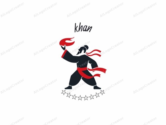 which is stylized in a minimalist, geometric, and abstract manner. The image features a black figure with distinct, clean lines and no shading, against a white background. The figure is a personified representation of an ancient Chinese mythological figure,