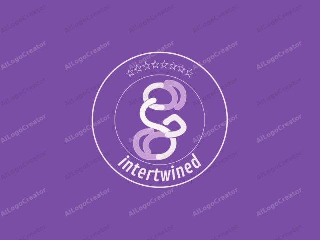 The logo image features a stylized, abstract representation of the letter "G." The letter is composed of smooth, rounded lines that are segmented into different sections. Each segment is a different shade of purple, transitioning from lighter to darker hues. The