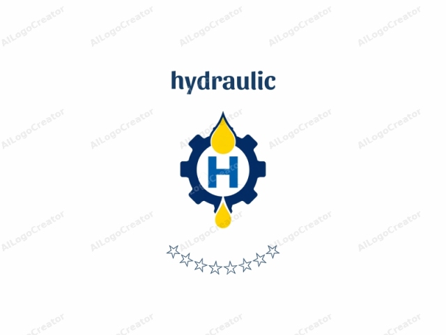 This logo consists of a circular shape divided into two parts. The background is white, providing a clean and uncluttered canvas. The top half of the circular logo features a blue, gear-shaped icon, which is slightly offset to the left