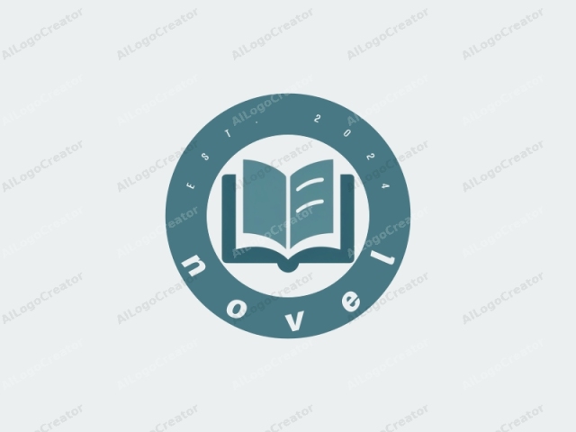 This is a minimalist, digital graphic logo depicting an open book. The book is centered against a plain, light grey background. The book is designed in a simplified, stylized manner with no textual content or intricate details. The cover is a solid