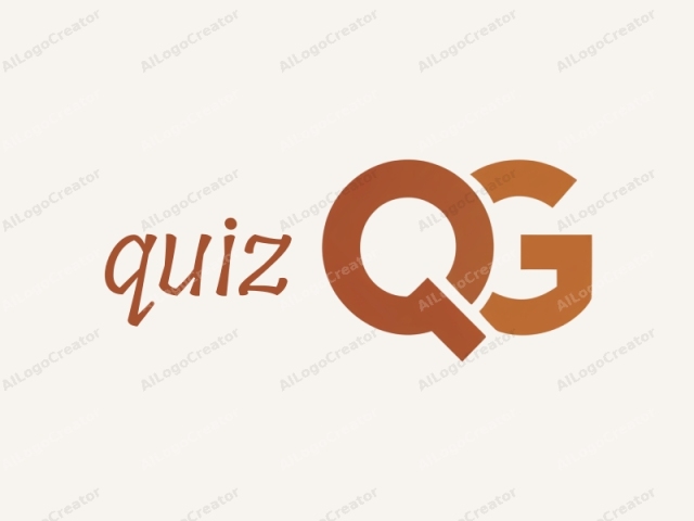 The image is a digital graphic featuring the initials "QG" in a stylized, modern font. The letters are designed in a sans-serif typeface and are rendered in a gradient of brownish-orange hues, transitioning smoothly from a darker brown