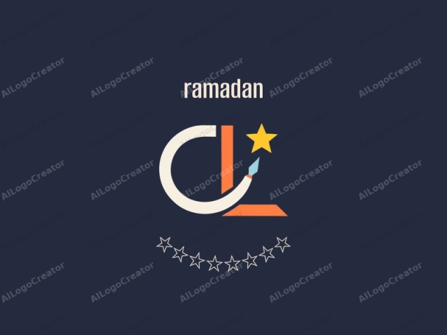 The image is a digital graphic logo set against a solid dark navy blue background. The logo itself features a stylized, abstract interpretation of the letter "C" with a flowing, curved line and a small star at its upper right portion. The