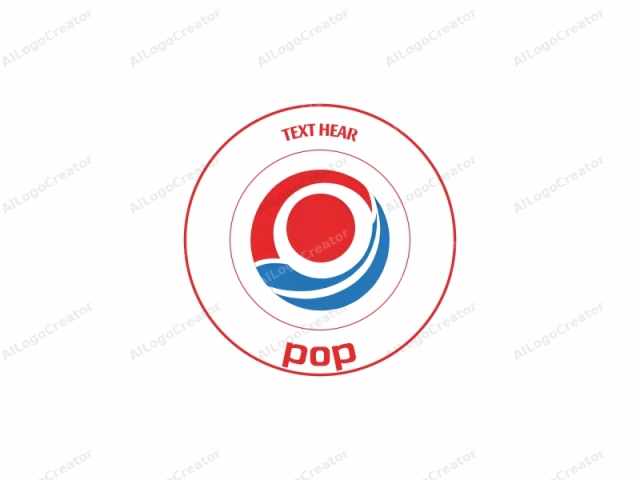 This logo, created in a modern, minimalist style, features a prominent circular symbol. The circle is divided horizontally into three sections. The top section is a vibrant red, occupying the upper half of the circle. Below the red, the next section