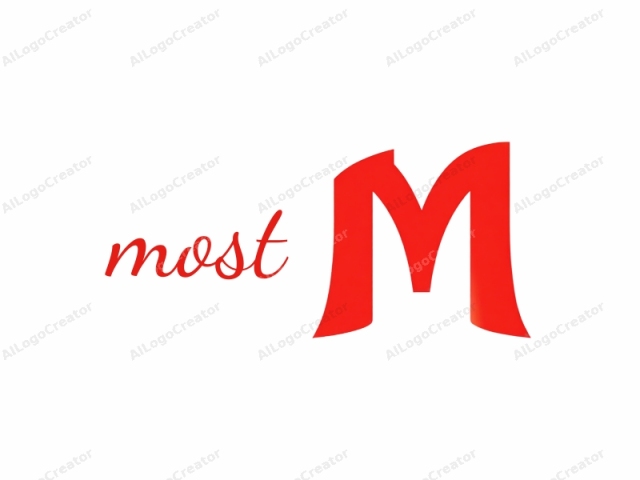 This logo is a simple, bold, and modern design featuring the letter "M" in a sans-serif font. The "M" is prominently displayed in a bright, vibrant red color, standing out against a plain white background. The letter is