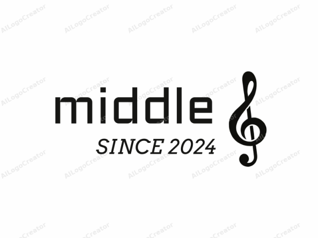 นี่คือภาพโลโก้สีดำและขาวของเครื่องหมาย Treble Clef ทางดนตรี เครื่องหมาย Treble Clef เป็นสัญลักษณ์กราฟิกที่ใช้กันทั่วไปในโน้ตดนตรี มักใช้เพื่อระบุช่วงเสียงสำหรับเสียงและเครื่องดนตรีประเภท Treble
