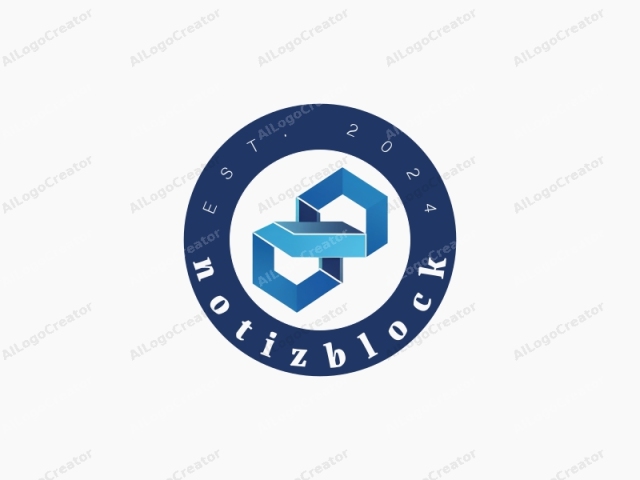 The logo is a stylized, abstract geometric design, featuring a combination of hexagons and triangles. It consists of two blue, interlocking hexagons, one inverted atop the other. Each hexagon is composed of six triangular sides,