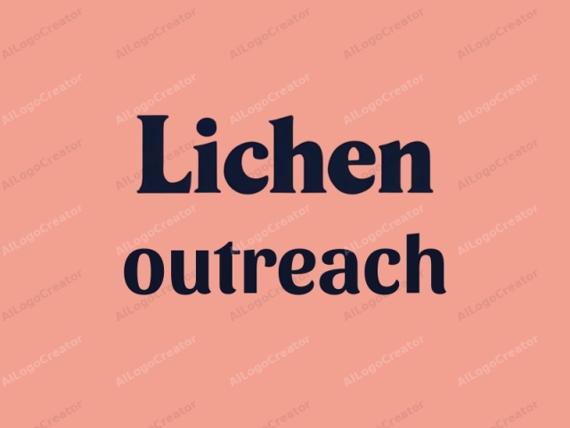 Dies ist ein minimalistisches Logo, das das Wort "Lichen" in fetten, kleingeschriebenen Buchstaben zeigt. Der Hintergrund des Logos ist ein weiches, gedämpftes Korallenrosa, das eine ruhige und gelassene Atmosphäre schafft. Der Text ist in einer serifenlosen Schriftart geschrieben mit einem