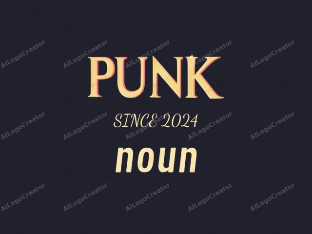 The image is a digital logo featuring the word "PUNK" prominently displayed in large, uppercase letters against a dark navy blue background. The letters are rendered in a bold, sans-serif font with a distinctively punk aesthetic. The text appears to