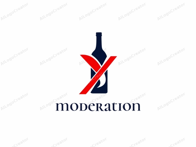 This is a logo for a product or brand, represented in a simplistic, abstract style. The logo features a silhouette of a bottle, primarily in blue and red. The bottle's shape is stylized, with a wide, rounded bottom tapering