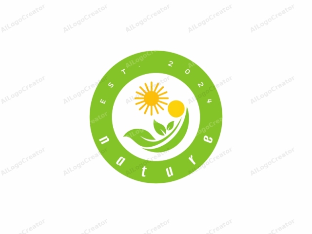 Este es un logotipo digital compuesto por elementos de diseño simples, audaces y modernos. El logotipo presenta un sol estilizado, representado por un círculo amarillo brillante con líneas radiantes espaciadas uniformemente que se extienden hacia afuera. El sol está posicionado en el cuadrante superior izquierdo de