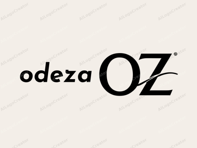 このロゴはシックでミニマリストなデザインを特徴とし、大文字の黒い文字で「OZ」という単語に焦点を当てています。「O」は大きくて太い大文字で、垂直線と水平線がわずかに曲がっており、