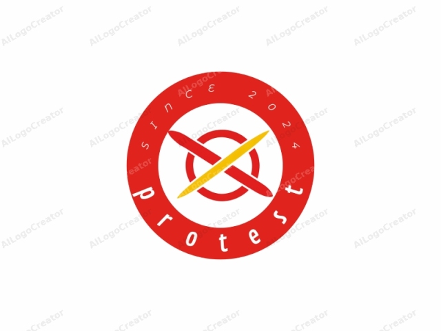 The logo is a simple, modern design consisting of a prominent red cross against a white background, with a yellow diagonal line crossing through its center. The red cross and yellow line are bold and crisp, with clean, straight lines. The cross is