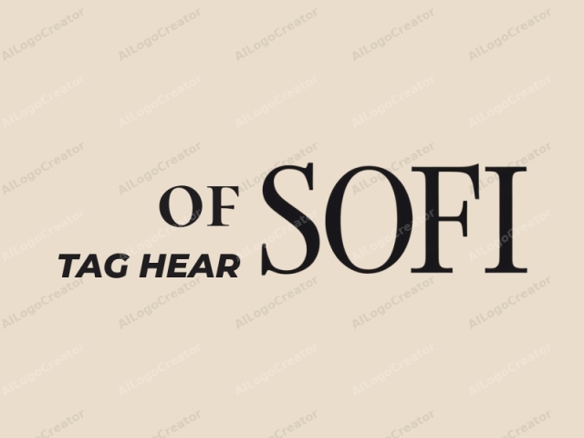 The logo image features the word "SOFI" in large, bold, black, uppercase letters against a plain, soft beige background. The font is serif, with a classic and elegant design that gives it a sophisticated look. The letters are evenly