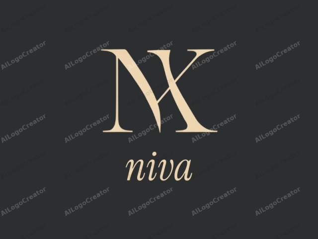 Esta imagen es un logo minimalista que presenta las letras "N" y "X" entrelazadas de una manera estilizada y elegante. El logo se presenta en una fuente serif, con curvas suaves y líneas limpias. El texto es de un color beige claro.