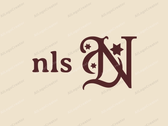 El logotipo es una letra "N" estilizada en una tipografía serif, representada en un color granate oscuro sobre un fondo crema claro. La "N" es grande y está centrada en la imagen. Los elementos serif en la parte superior de la letra