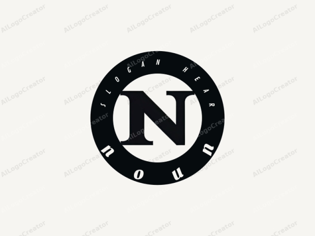 This logo image features a minimalist, modern design with a strong emphasis on simplicity and readability. The logo is a monochromatic composition, consisting of a single, capital letter "N" in a bold, sans-serif typeface. The letter "