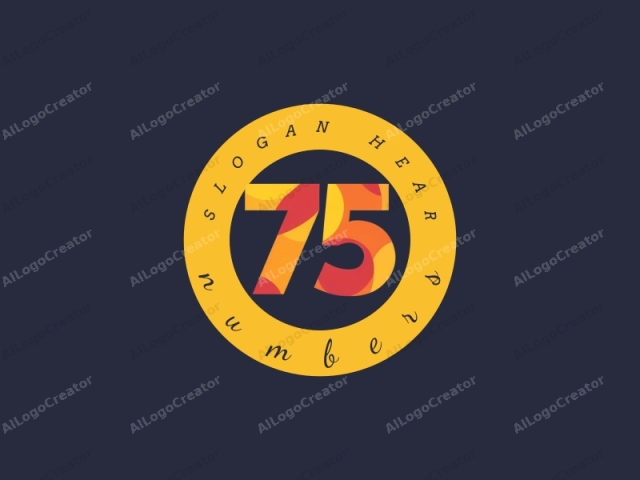 a numeral "75". The image features a bold, modern logo for the number seventy-five in a minimalist style. The numeral "75" is prominently displayed in the center of the image. It is designed with a gradient of vibrant colors, primarily