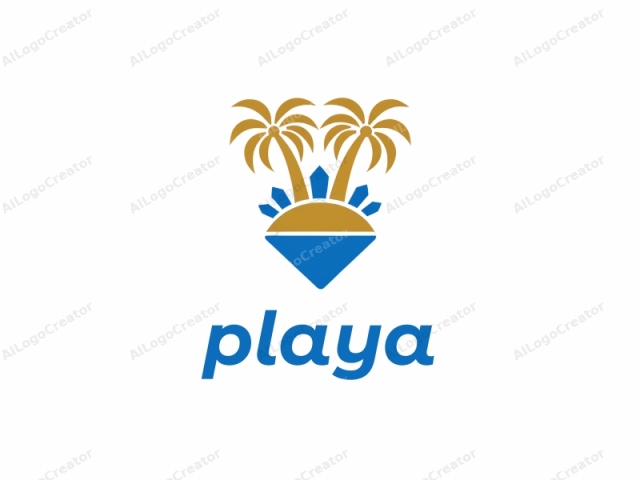 The logo is a simple, minimalist design featuring three stylized palm trees with green fronds, arranged in a triangular formation, pointing upwards against a white background. Each palm tree has a slender trunk and a broad canopy of fronds. At the