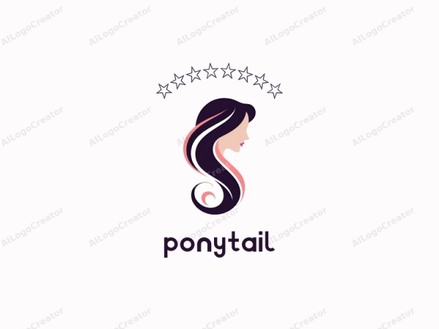 This digital logo, rendered in a sleek and modern style, features a stylized depiction of a female face profile facing right. The artwork is minimalist, with bold, clean lines and limited use of colors. The woman's face is depicted in an