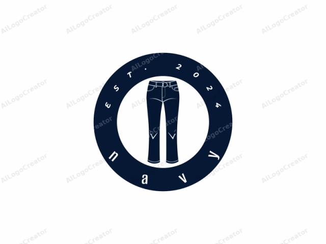 Das Logo-Bild ist eine saubere, minimalistische, digitale Illustration einer dunkelblauen Denim-Jeans. Das Design ist einfach, aber effektiv und betont die Silhouette und funktionalen Merkmale der Jeans. Die Jeans haben einen klassischen Straight-Leg-Schnitt und sind von